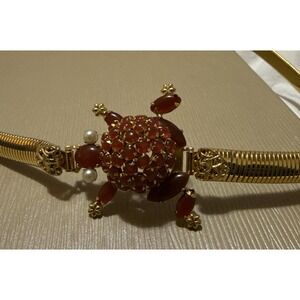 Vintage Schreiner Figural Frog Art Glass Rhinestone Belt / Necklace Rare